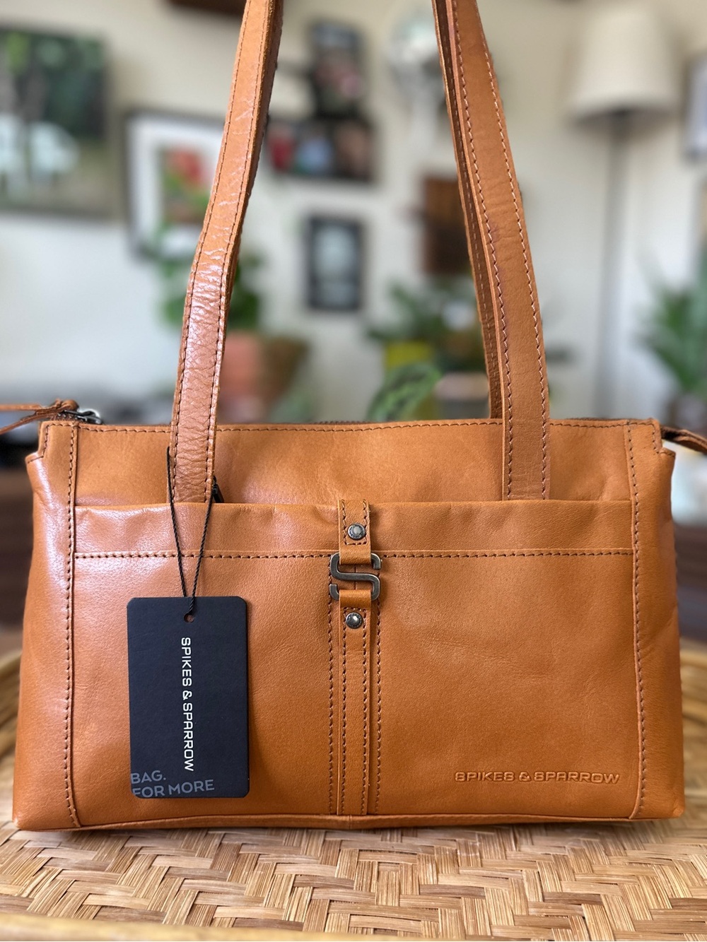 NWT Spikes & Sparrow Tan Leather Shoulder Bag Handbag SP-1726